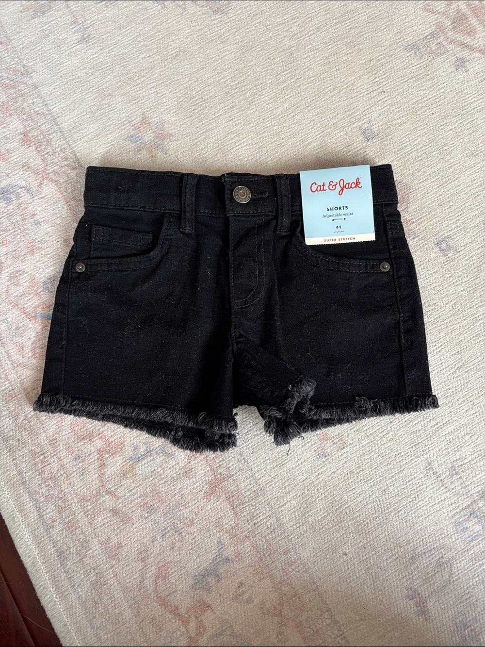 Cat & Jack girls 4t Black Frayed Hem Shorts